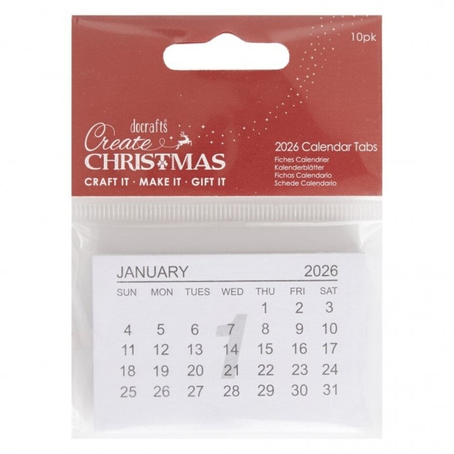 [179789] Papermania Create Christmas 2026 Calendar Tabs 10/Pkg