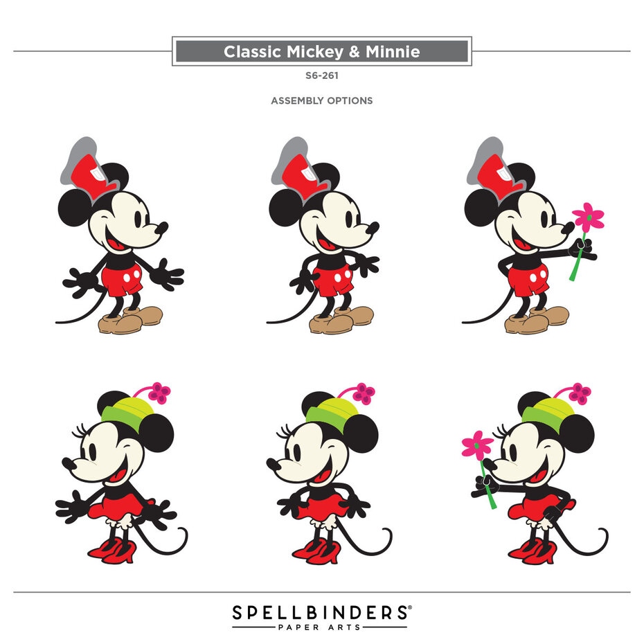 [179803] Spellbinders Cutting Dies Say Cheese Classic Mouse - S6-261 Steamboat Willie Duo