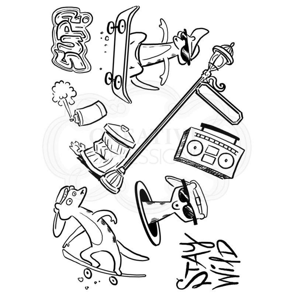 Creative Expressions Clear Stamps A5 Designer Boutique  - Skate-Kats