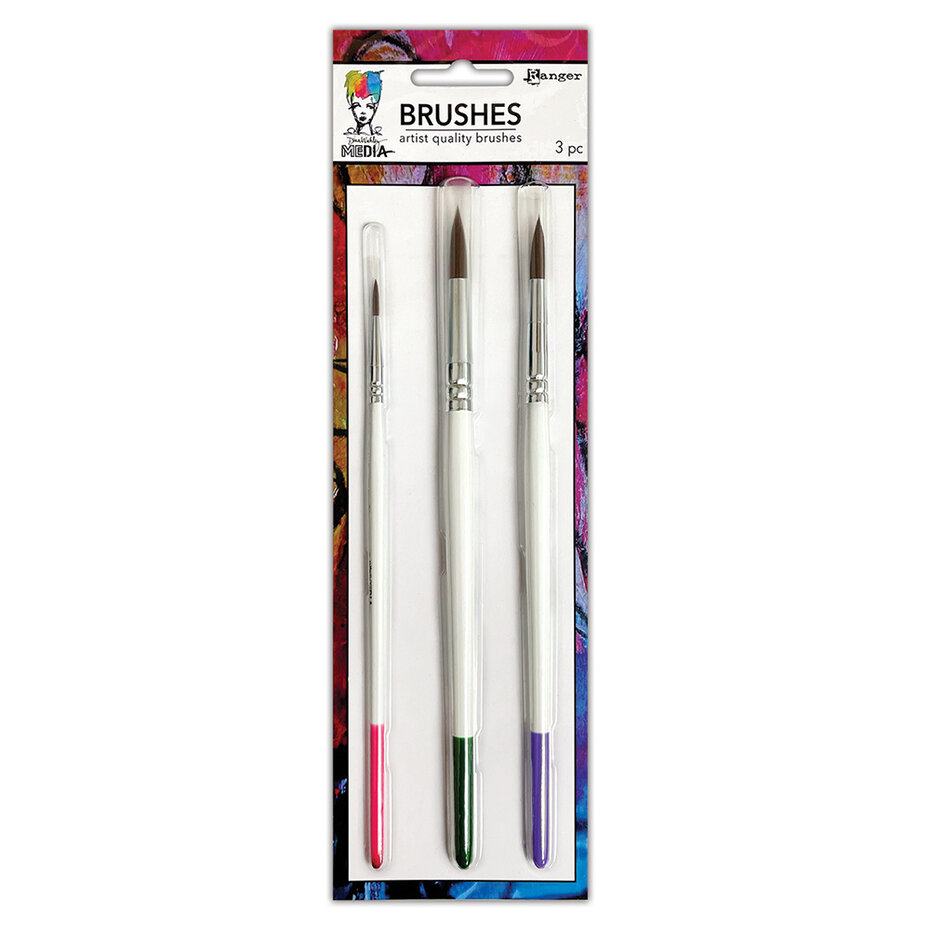 [179807] Dina Wakley MEdia Soft Bristle Brush Set (#2, #8 & #12)