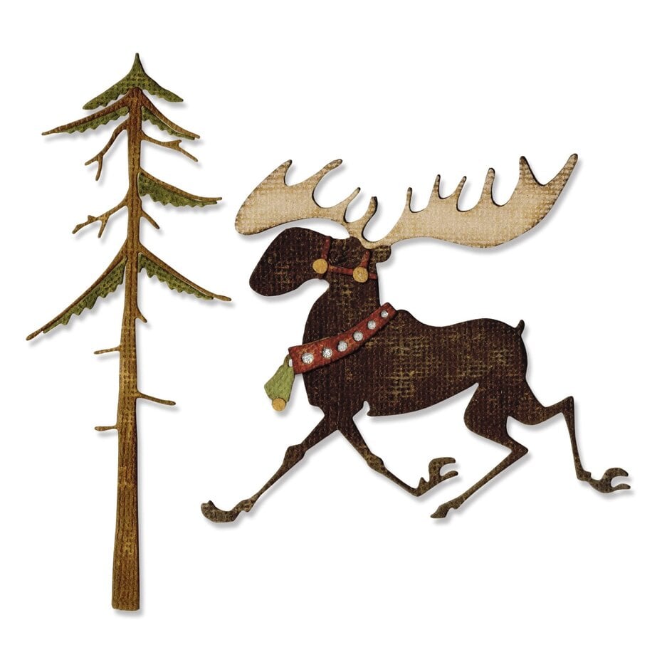 [179821] Sizzix Thinlits Dies By Tim Holtz 7/Pkg - 663103 Merry Moose