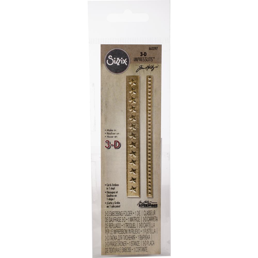 Sizzix 3D Impresslits Embossing Folder By Tim Holtz - Star Trim