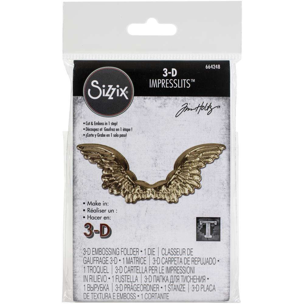 Sizzix 3-D Impresslits Embossing Folder By Tim Holtz - Winged