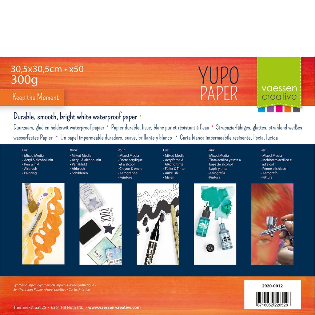 [180010] Florence Yupo Papier Smooth 300gr - 12x12" 5/Pkg Wit