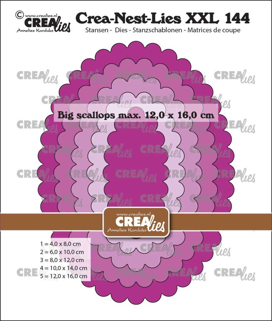 Crealies Crea-Nest-Lies Dies - XXL144 Ovalen Met Grote Schulprand
