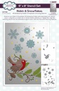 Creative Expressions Stencils - CEST168 Robin & Snowflakes Companion Colouring Stencil