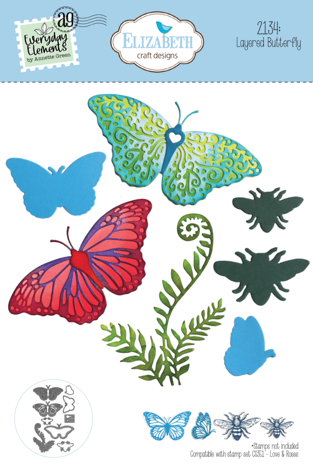 Elizabeth Craft Designs Cutting Dies This Lovely Life - 2134 Layered Butterfly