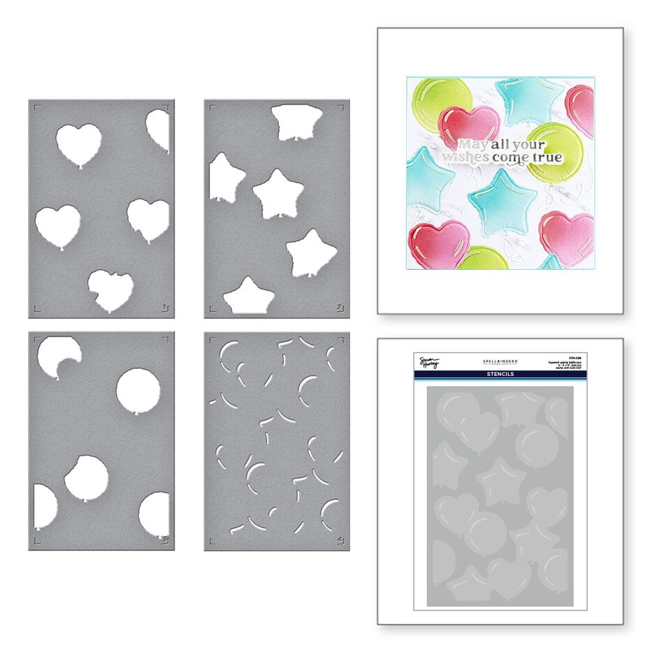 Spellbinders Stencils - STN-089 Layered Party Balloons