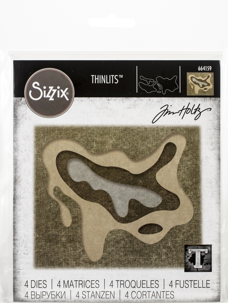 [180137] Sizzix Thinlits Dies By Tim Holtz 4/Pkg - 664159 Splat