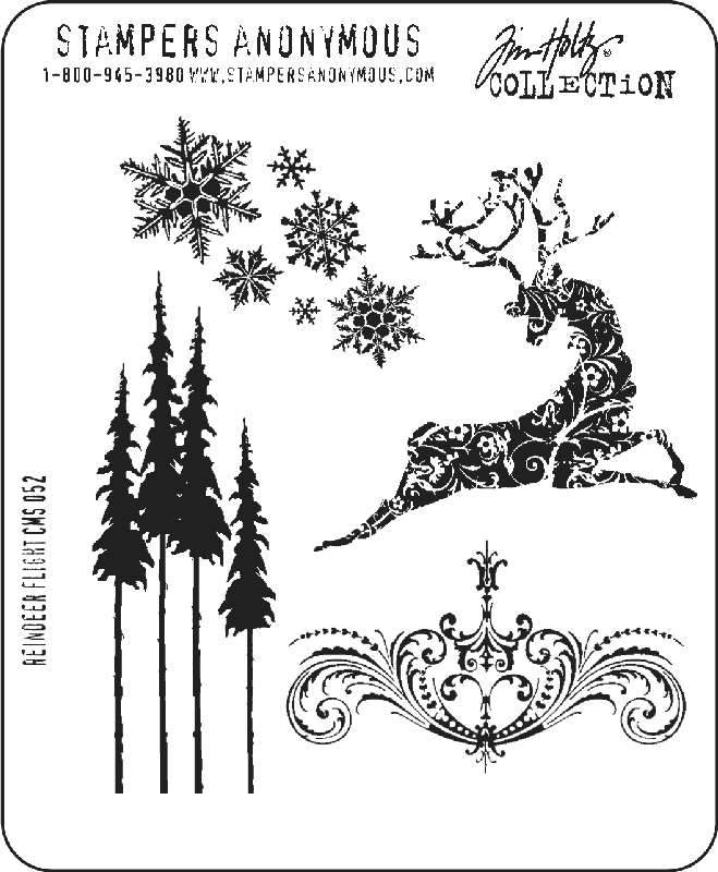 [180140] Tim Holtz Cling Stamps - CMS052 Reindeer Flight