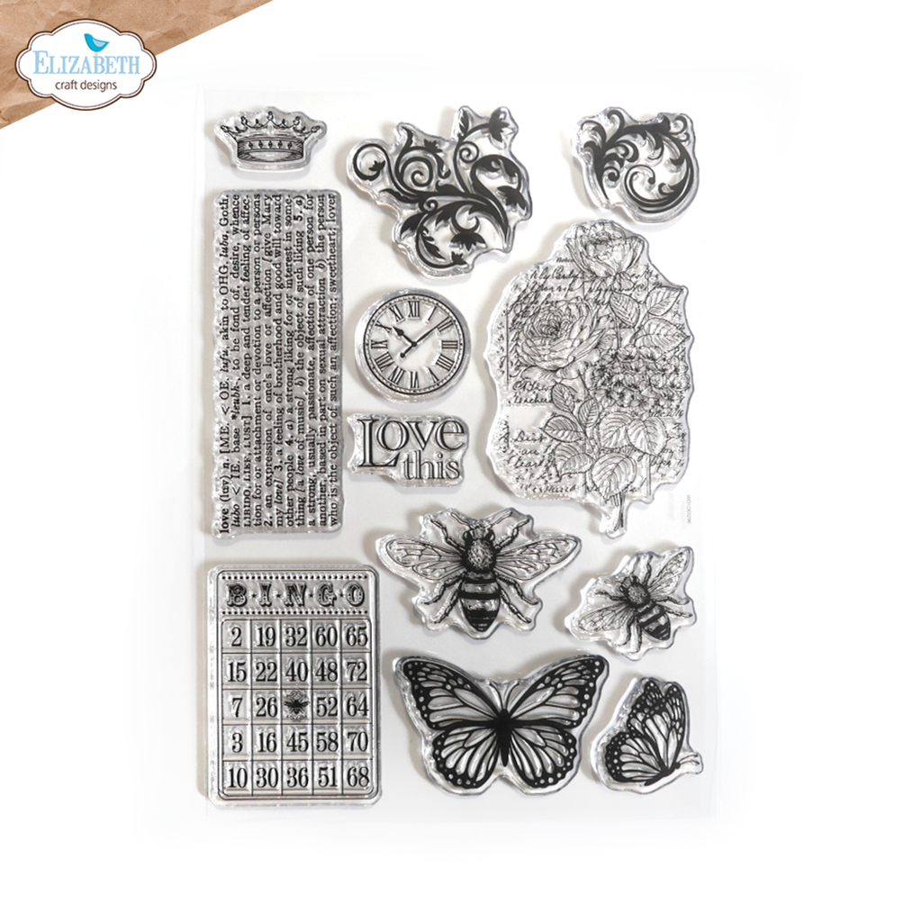 [180174] Elizabeth Craft Designs Clear Stamps - CS351 Love & Roses