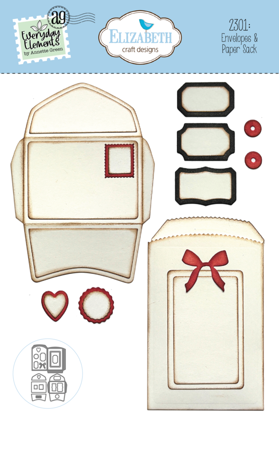 Elizabeth Craft Designs Cutting Dies - 2301 Envelopes & Paper Sack
