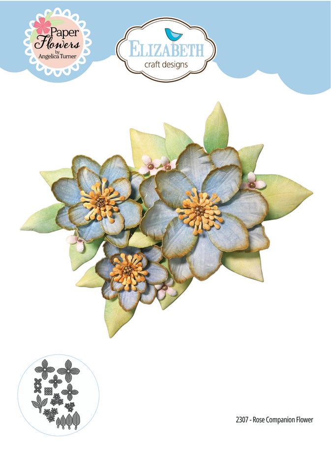 [180187] Elizabeth Craft Designs Cutting Dies - 2307 Rose Companion Flower
