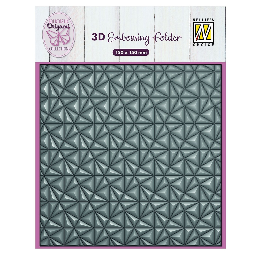 Nellie's Choice 3D Embossing Folders - Achtergrond Origami Driehoeken 15x15cm