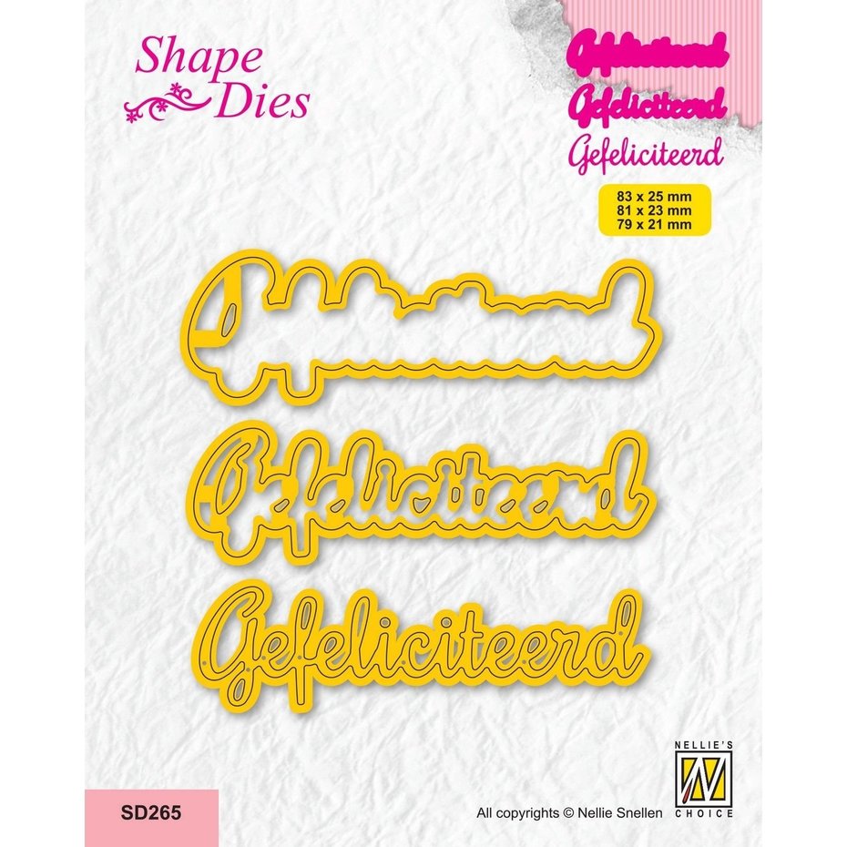 Nellie's Choice Cutting Dies Shape Die - Tekst Gefeliciteerd 3/Pkg