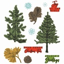 Sizzix Clear Stamps A5 with Framelits Die - 666711 Pine Holidays