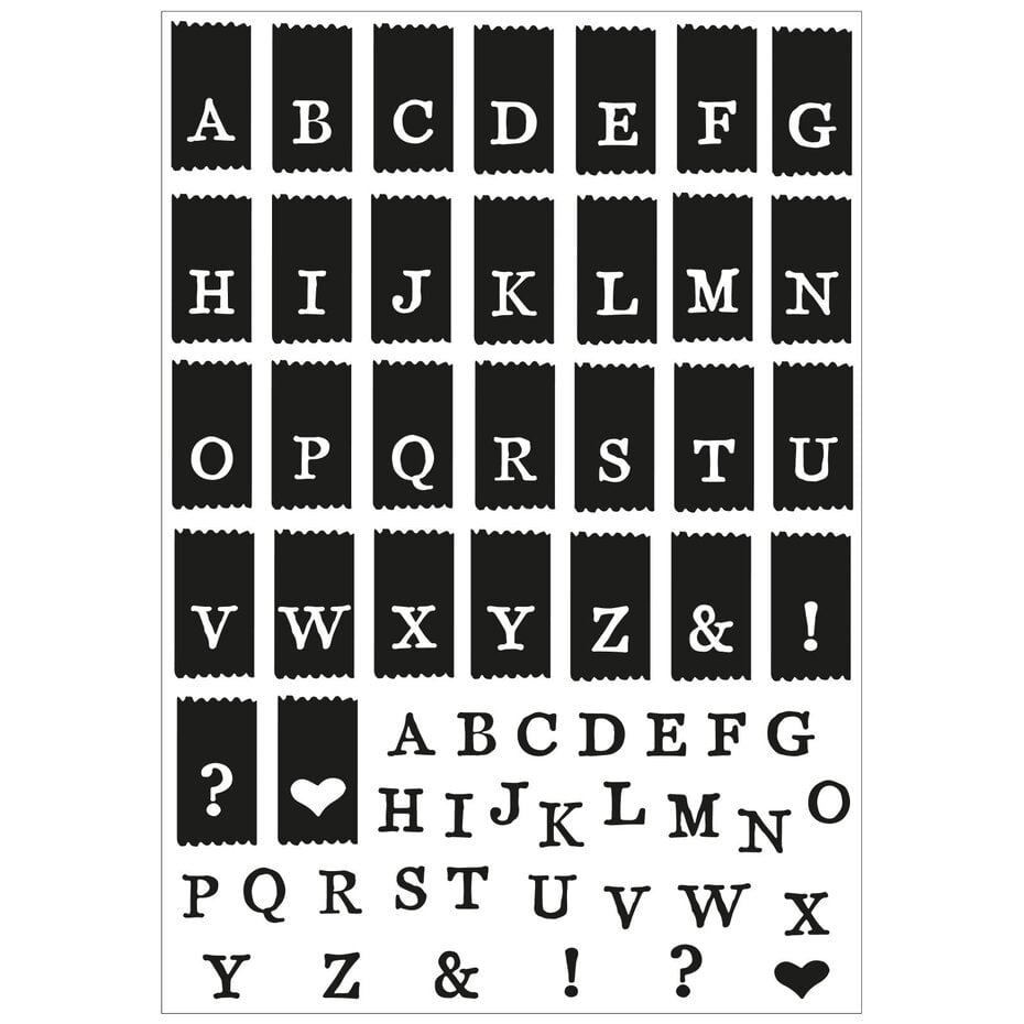 [180260] Sizzix Clear Stamp Set A5 with Framelits Die Tab Stamp Alp
