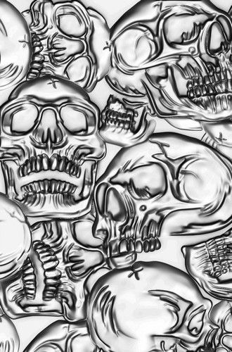 Sizzix 3-D Texture Fades Embossing Folder By Tim Holtz - Skulls