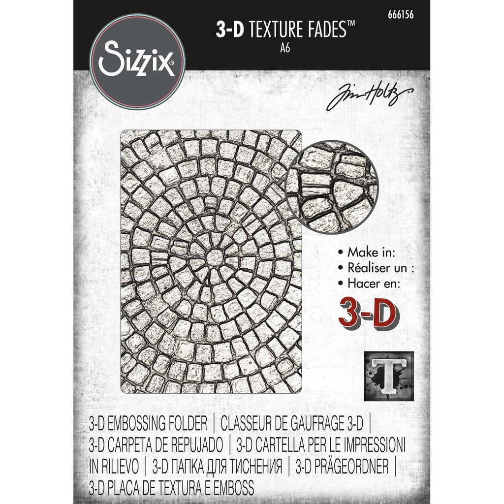 Sizzix 3-D Texture Fades Embossing Folder By Tim Holtz - Mosaic