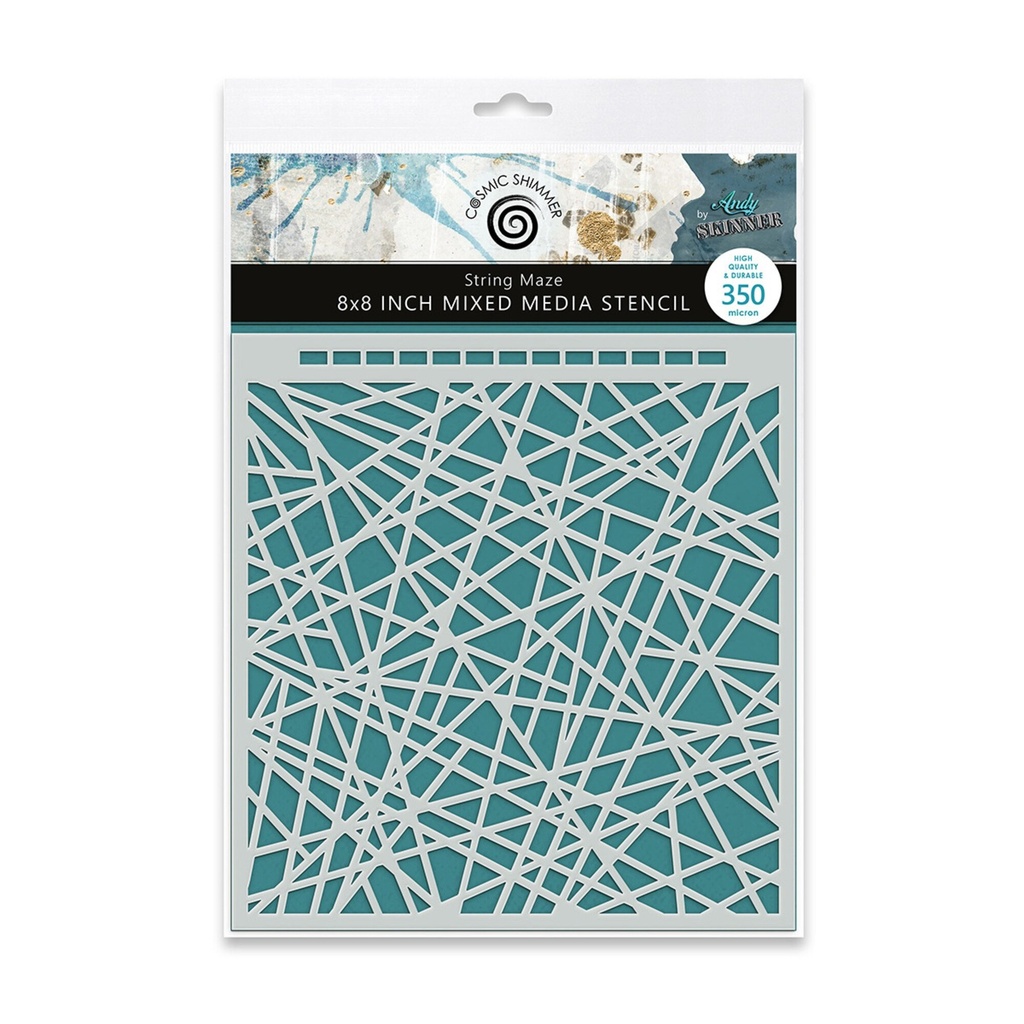 [180345] Andy Skinner Stencils Mixed Media 8x8" - String Maze