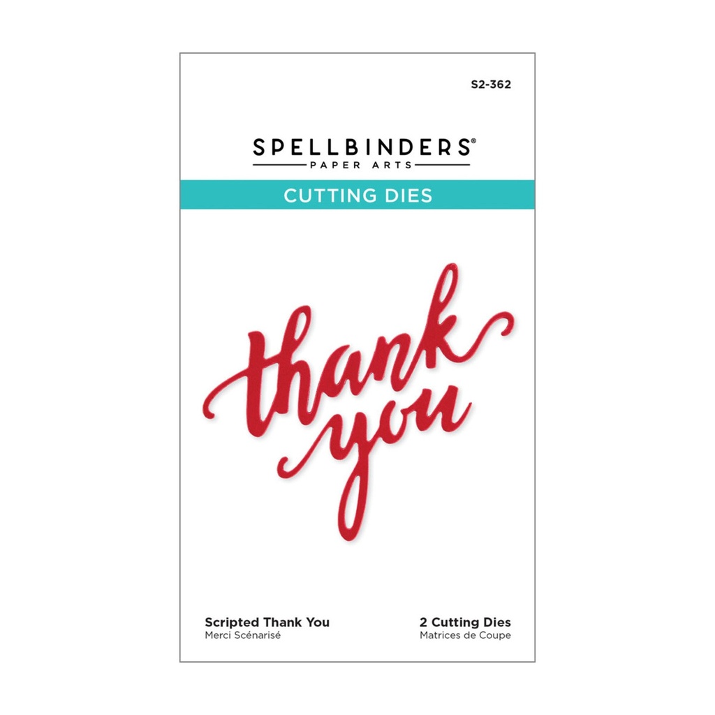 [180374] Spellbinders Cutting Dies Etcheds - S2-362 Scripted Thank You
