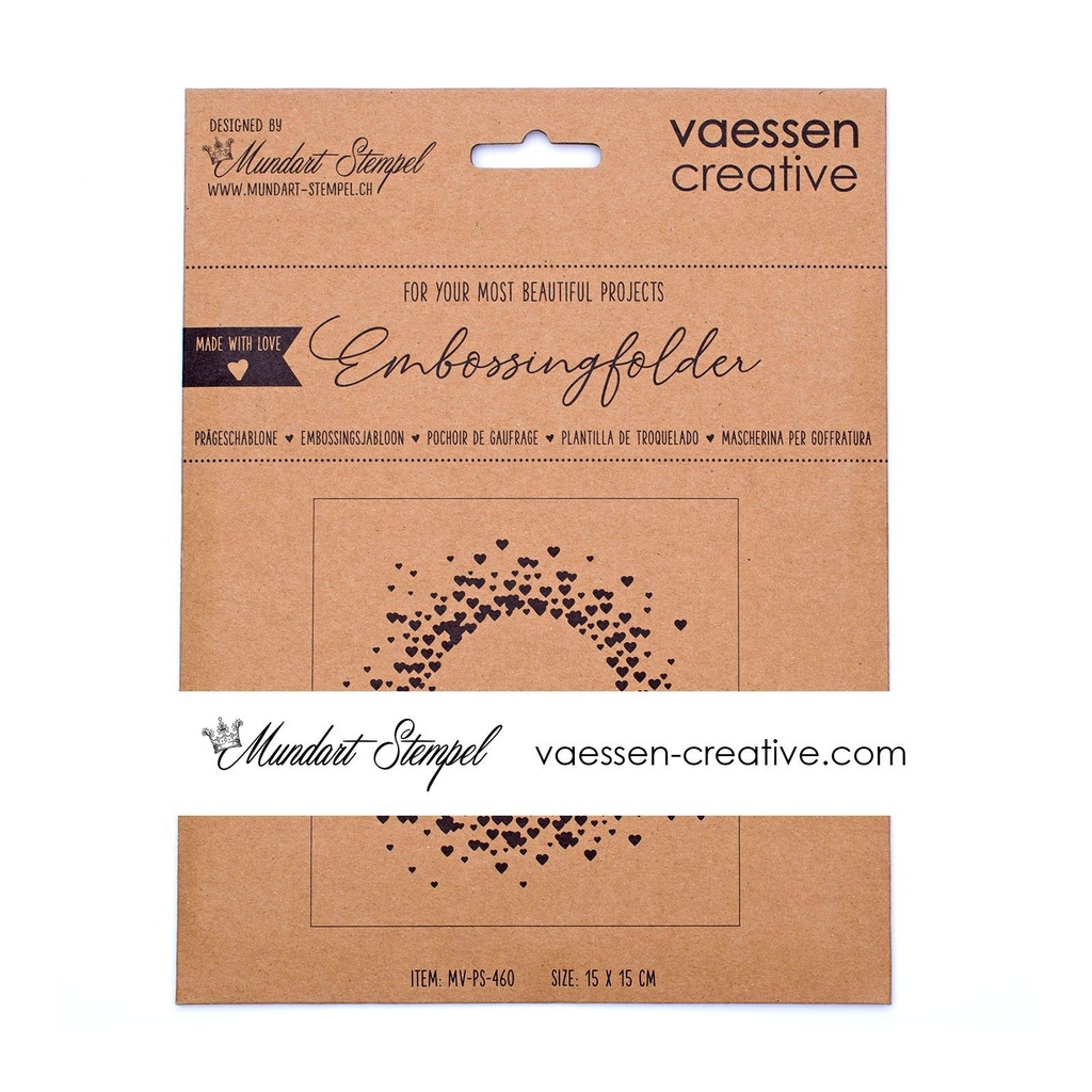 Vaessen Creative Embossing Folder - 460 Hartenkrans