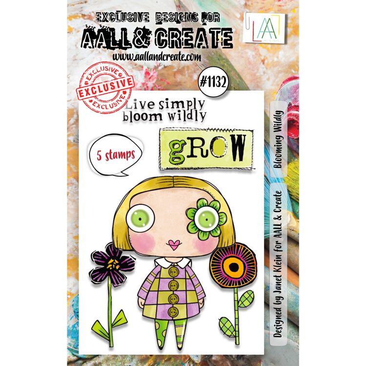 AALL & Create Clear Stamps A7 By Janet Klein - #1132 Blooming Wildly