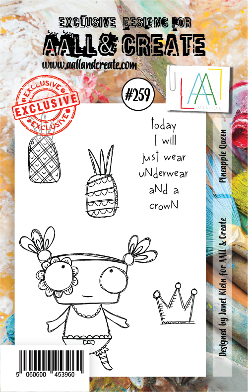 AALL & Create Clear Stamps A7 By Janet Klein - #259 Pineapple Queen
