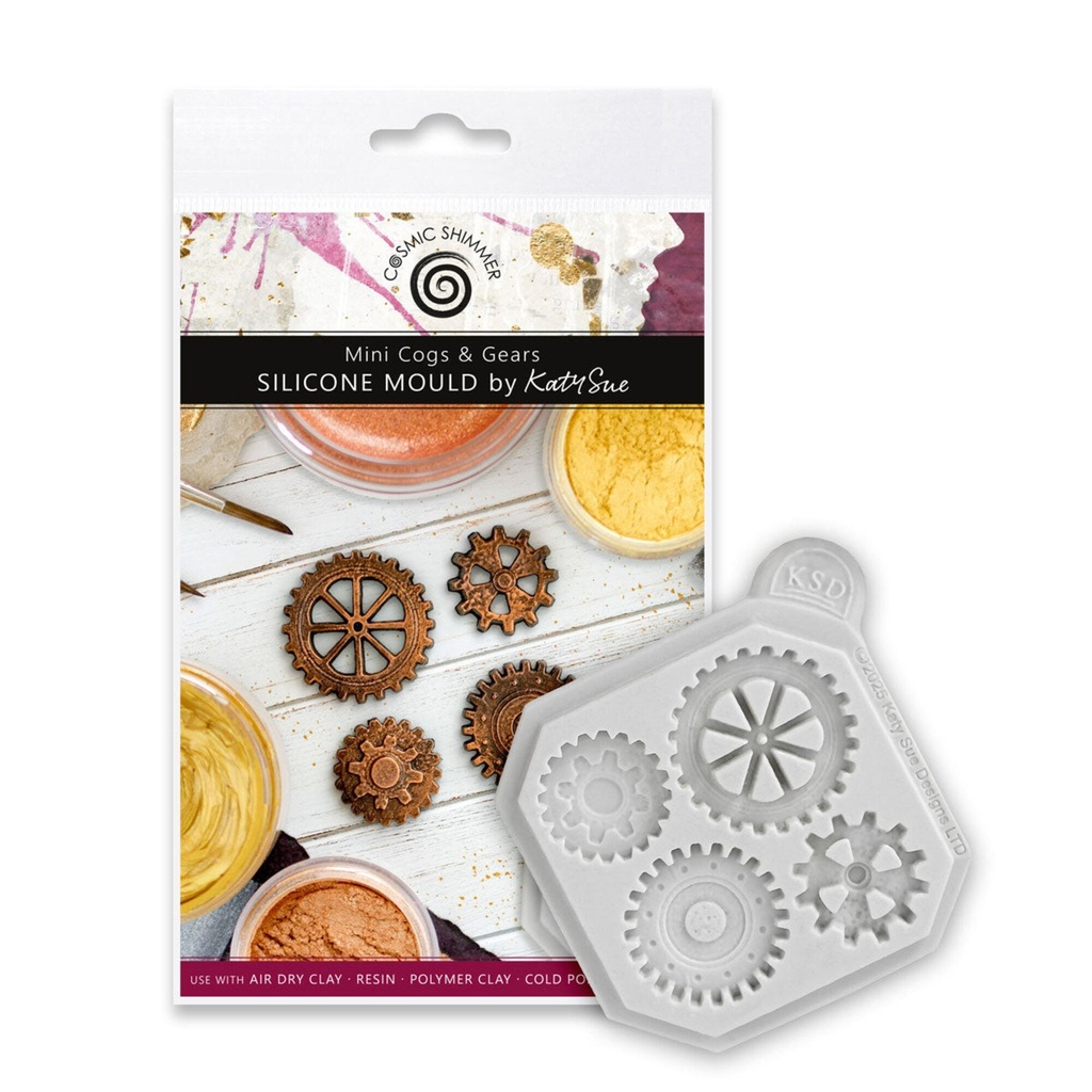 Katy Sue Designs Cosmic Shimmer Silicone Mould - Mini Cogs & Gears