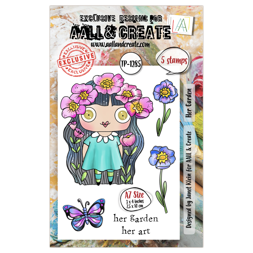 [180424] AALL & Create Clear Stamps A7 By Janet Klein - #1285 Her Garden