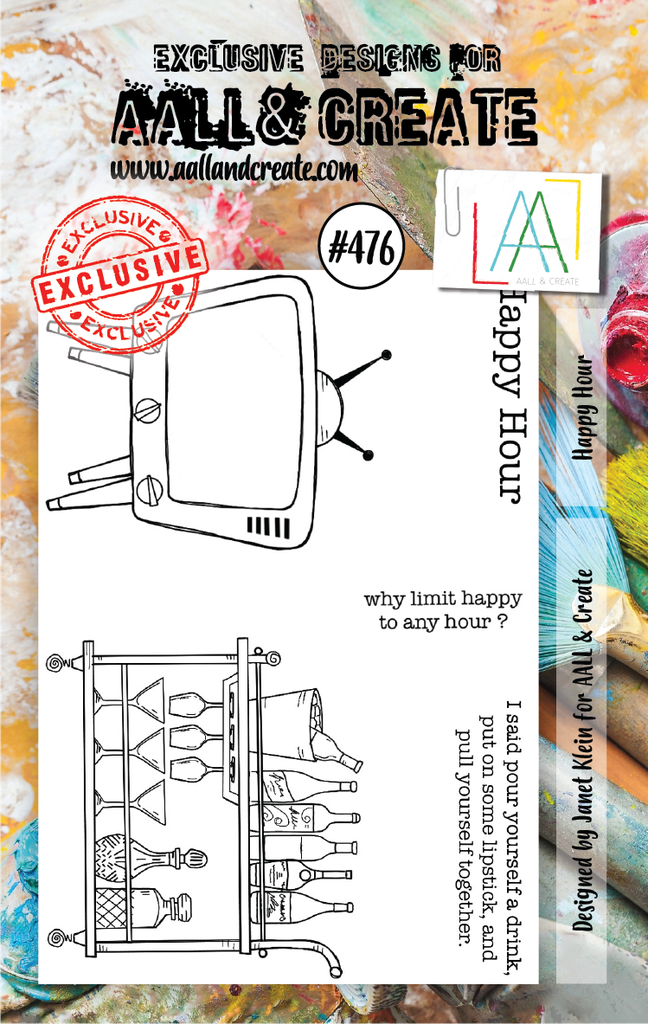 [180428] AALL & Create Clear Stamps A7 By Janet Klein - #476 Happy Hour