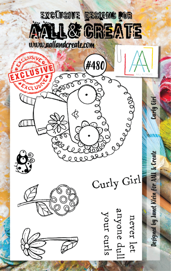 [180429] AALL & Create Clear Stamps A7 By Janet Klein - #480 Curly Girl
