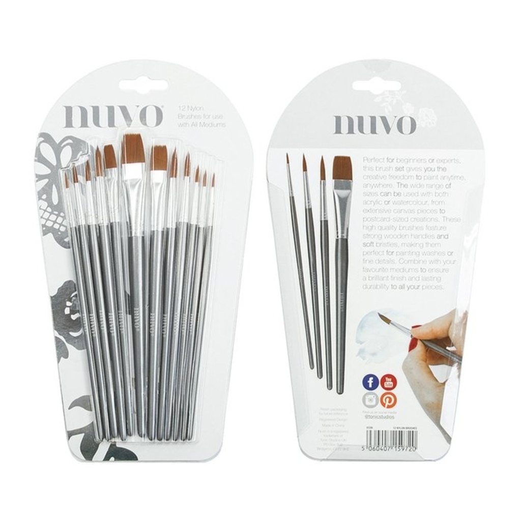 Nuvo Nylon Pain Brushes 12/Pkg