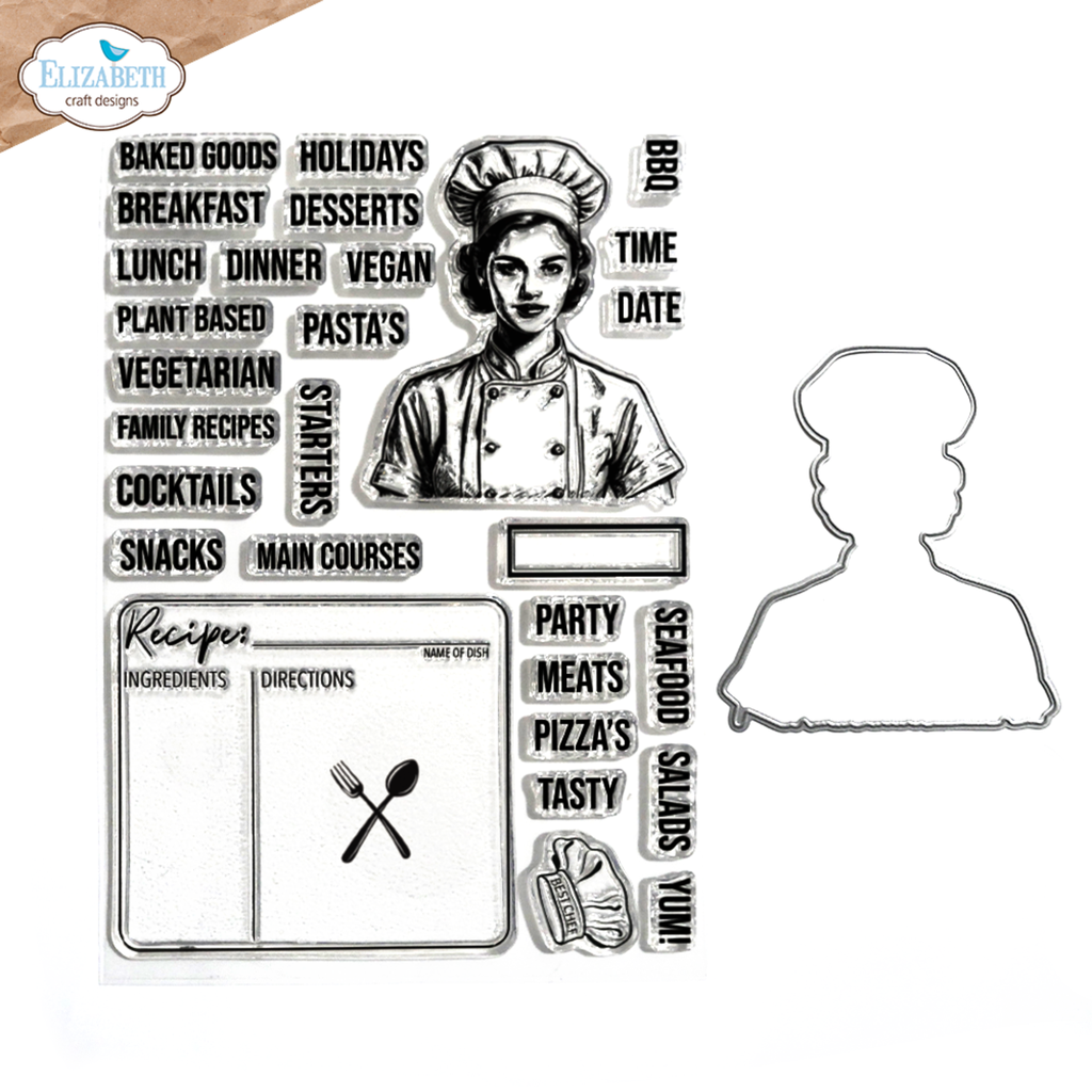 Elizabeth Craft Designs Card Lab Stamp and Die Set - CSD395 Let's Cook