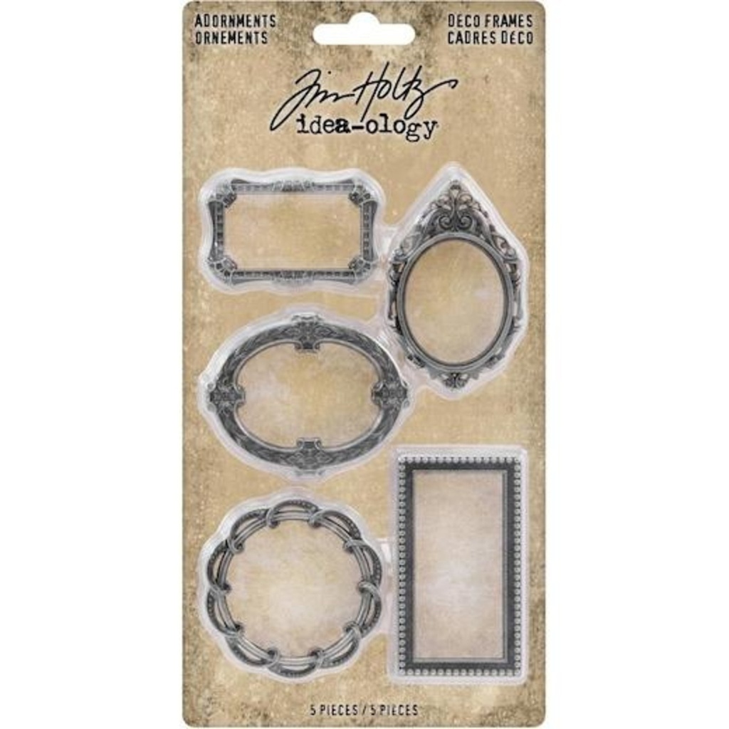 [180598] Idea-ology Tim Holtz Adornments Deco Frames 5/Pkg