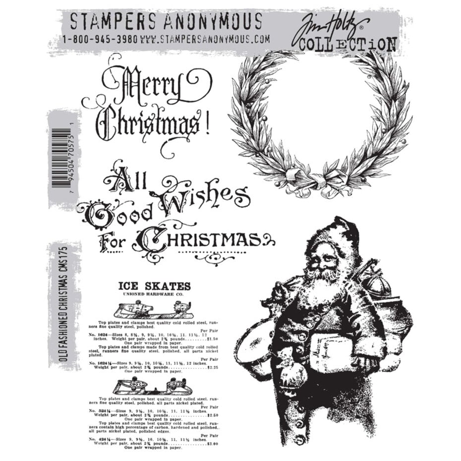 Tim Holtz Cling Stamps - CMS175 Old Fashioned Christmas