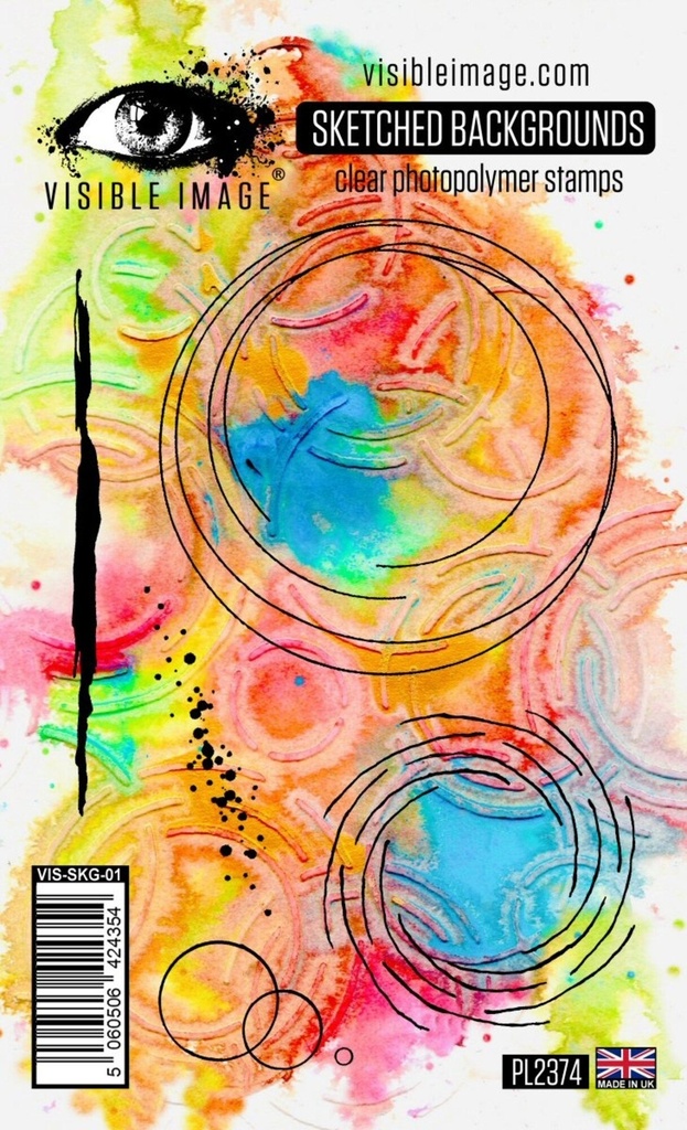 Visible Image Clear Stamps A6 - Sketched Backgrounds
