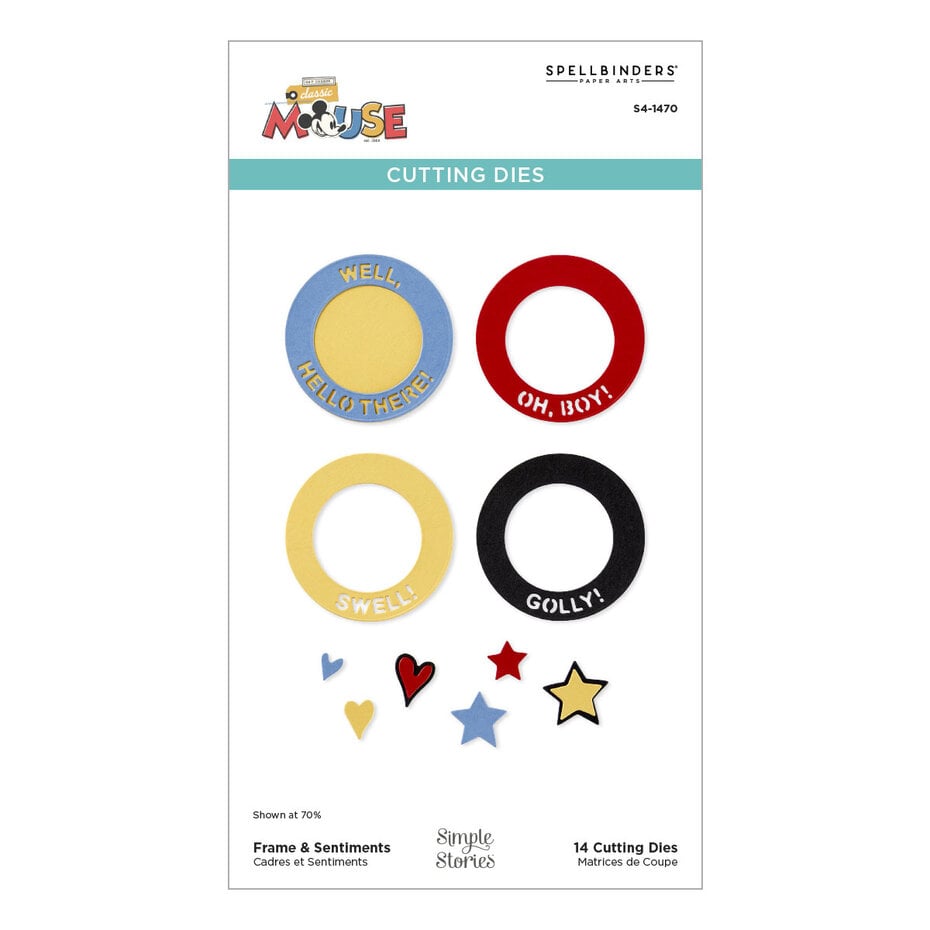 [180646] Spellbinders Cutting Dies Etched Say Cheese Classic Mouse  - S4-1470 Frame & Sentiments
