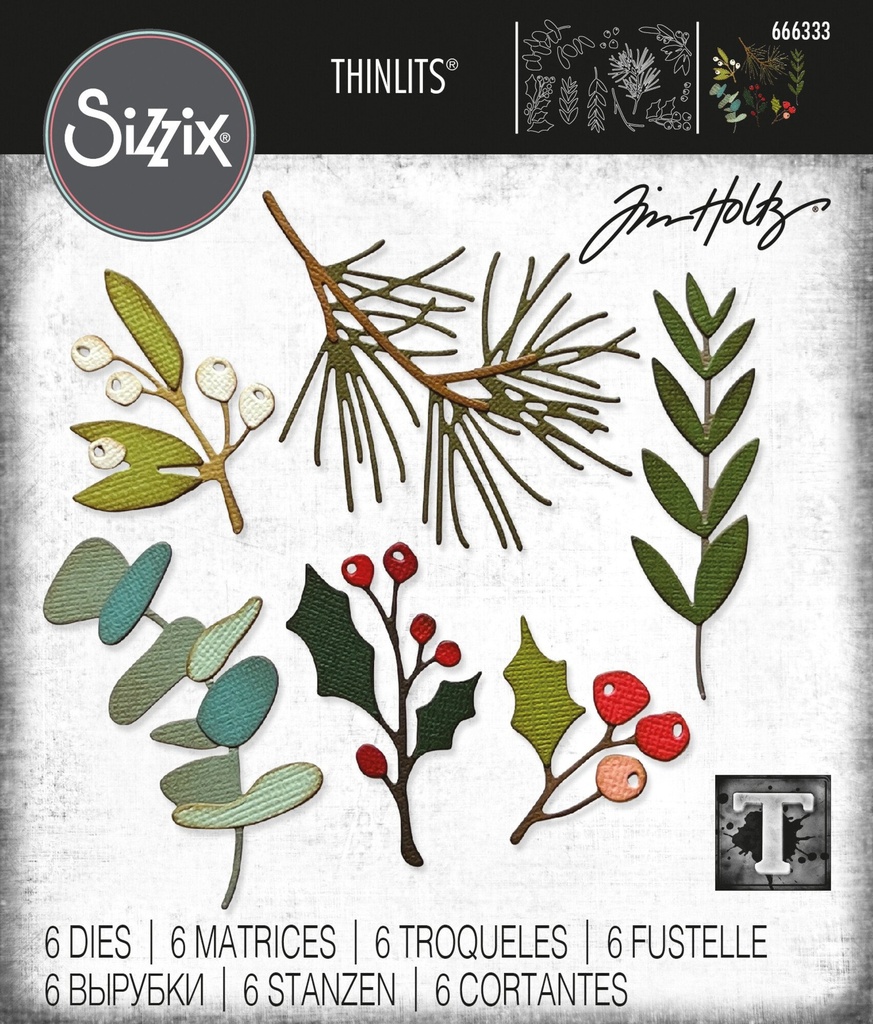 [180650] Sizzix Thinlits Dies By Tim Holtz 6/Pkg - Festive Gatherings