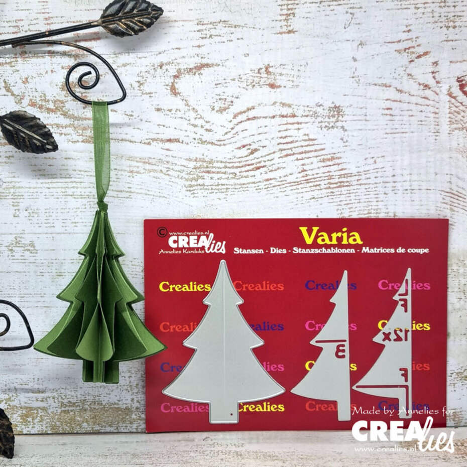[180659] Crealies Cutting Dies - Varia 3D Kerstboom