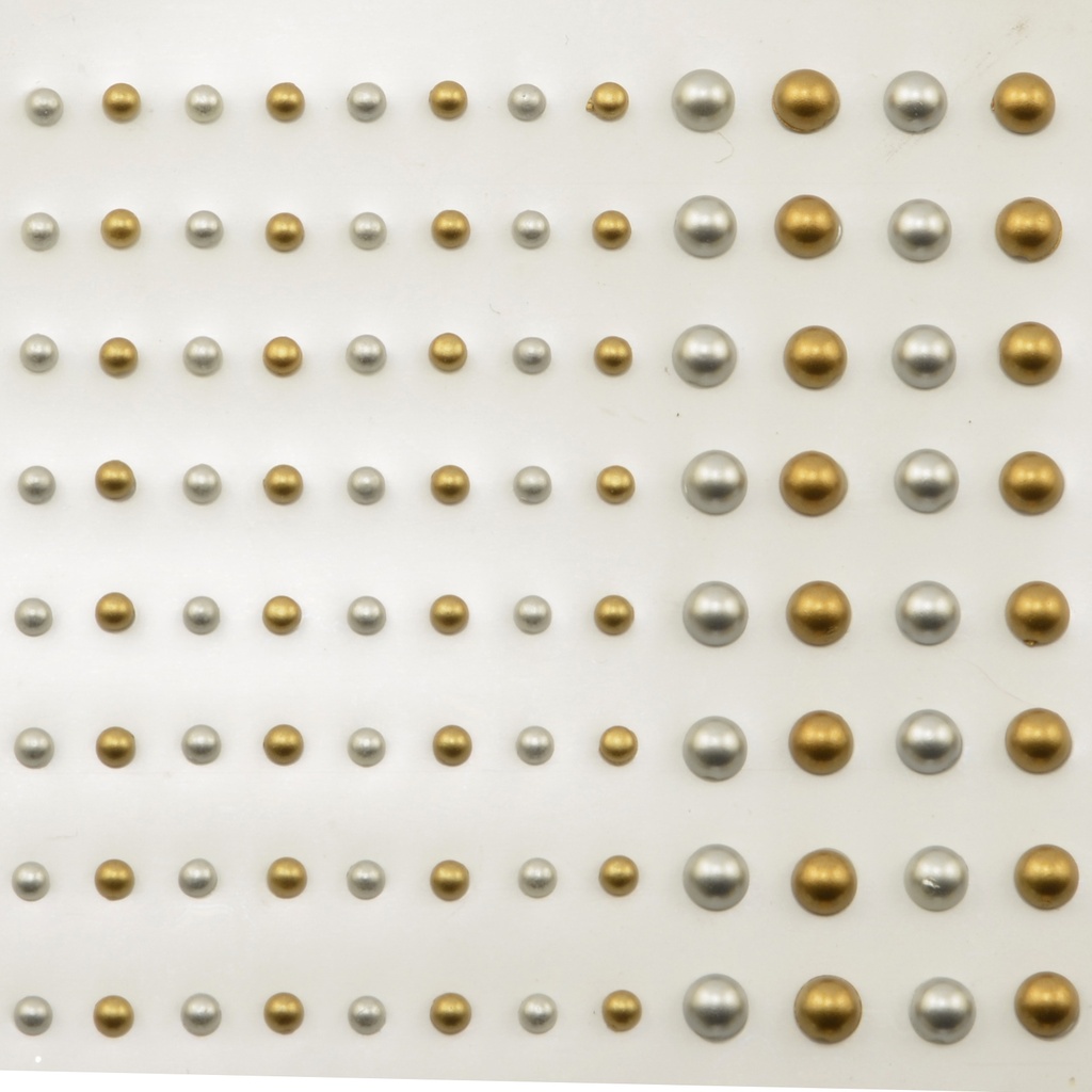 [180677] Vaessen Creative Zelfklevende Halve Parels 3mm&5mm Goud&Zilver