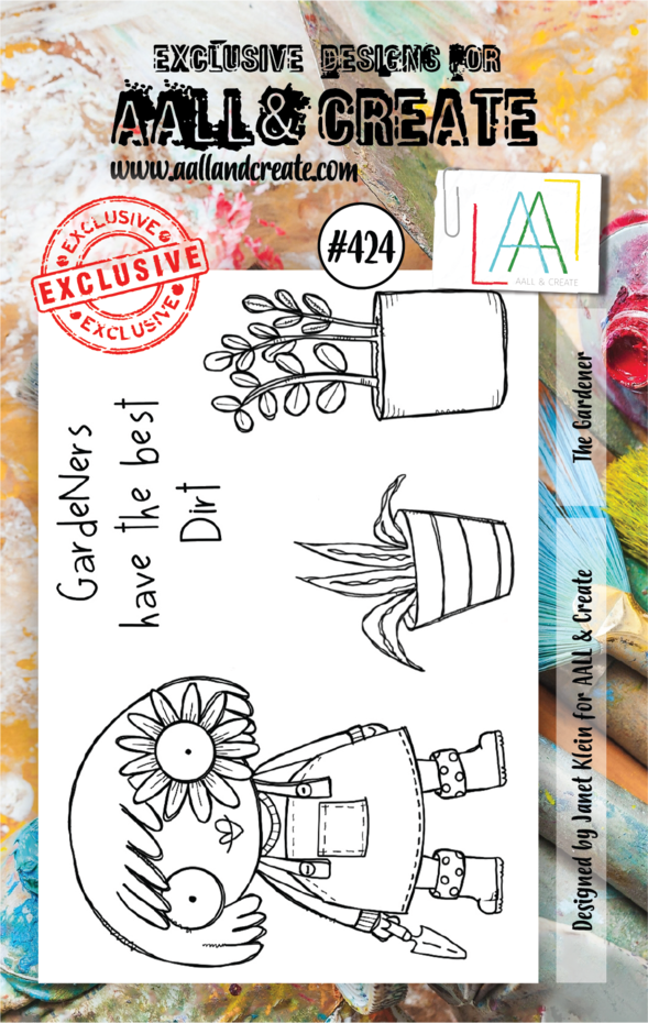 [180731] AALL & Create Clear Stamps A7 By Janet Klein - #424 The Gardener