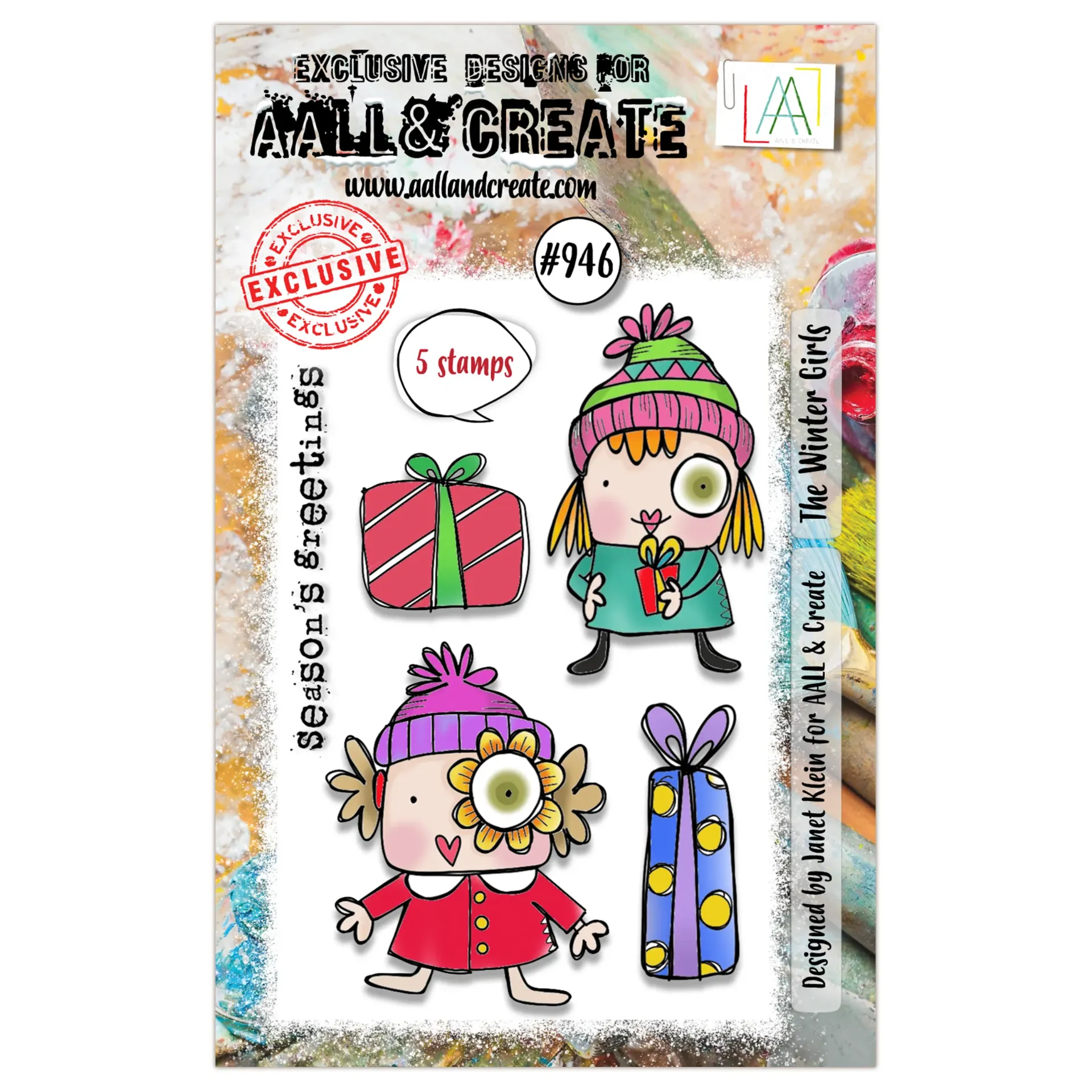 [180734] AALL & Create Clear Stamps A7 By Janet Klein - #946 The Winter Girls