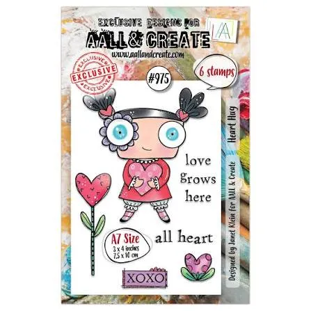 [180738] AALL & Create Clear Stamps A7 By Janet Klein - #975 Heart Hugs