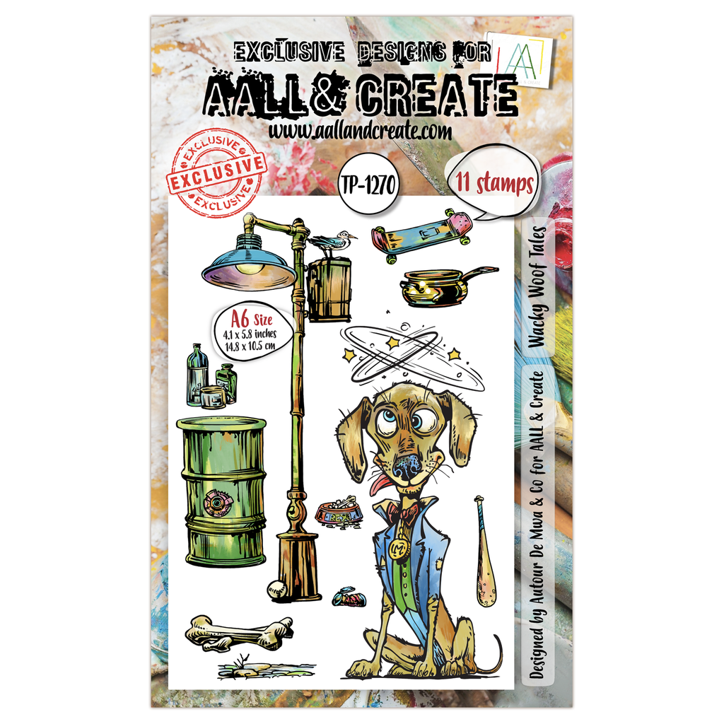 AALL & Create Clear Stamps A6 By Janet Klein - #1270 Wacky Woof Tales