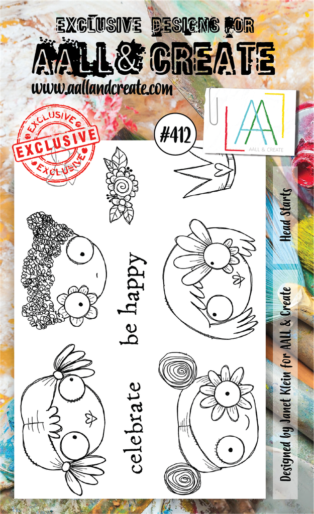 [180750] AALL & Create Clear Stamps A6 By Janet Klein - #412 Head Starts