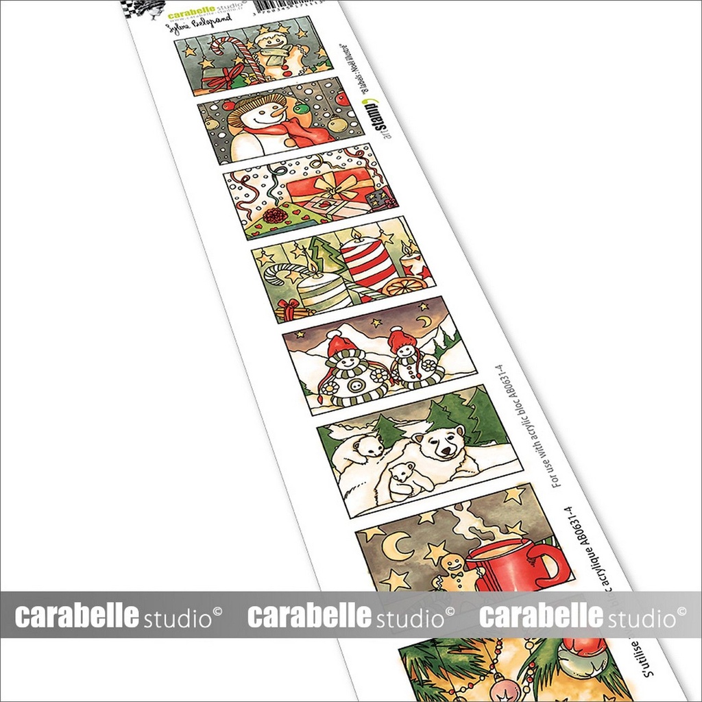 Carabelle Studio Cling Stamps - 8 labels Noël Illustré By Sylvie Belgrand