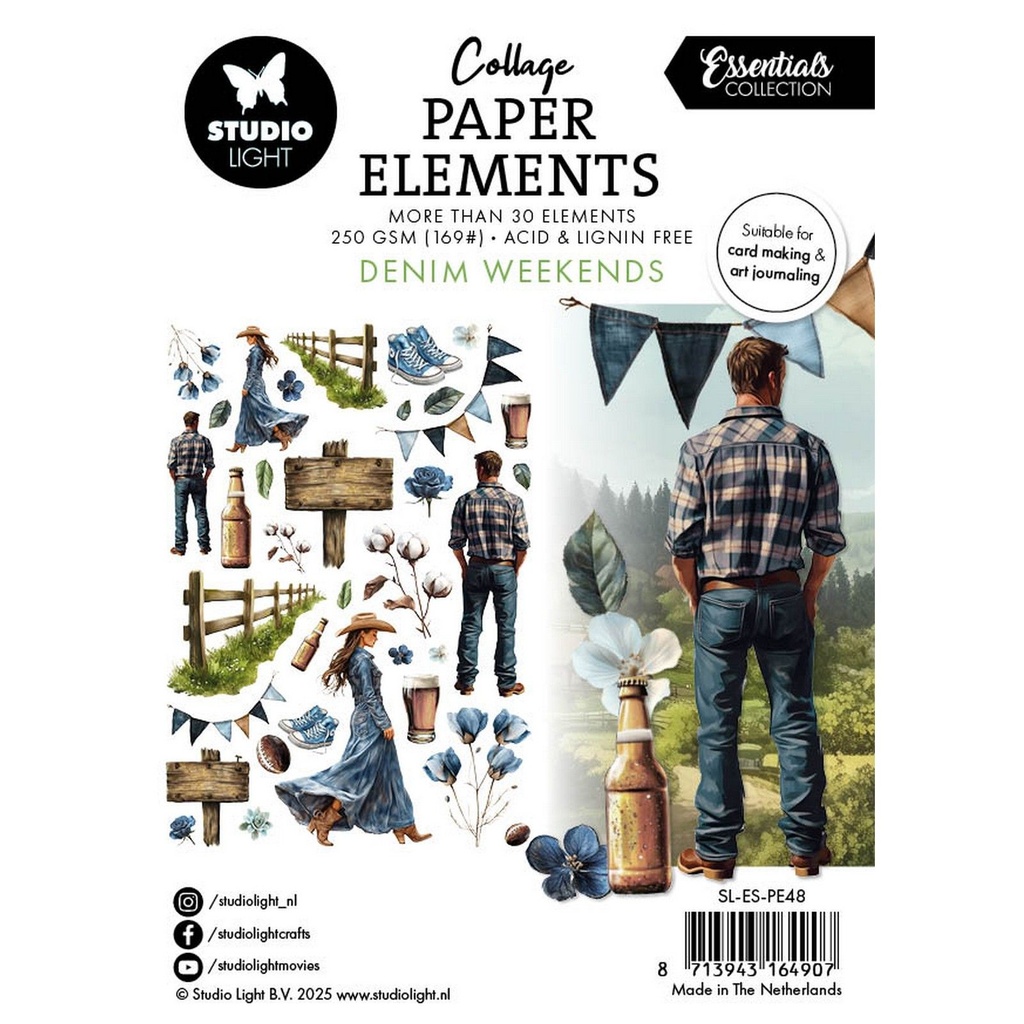 [180849] Studio Light Essentials Paper Elements - Denim Weekends