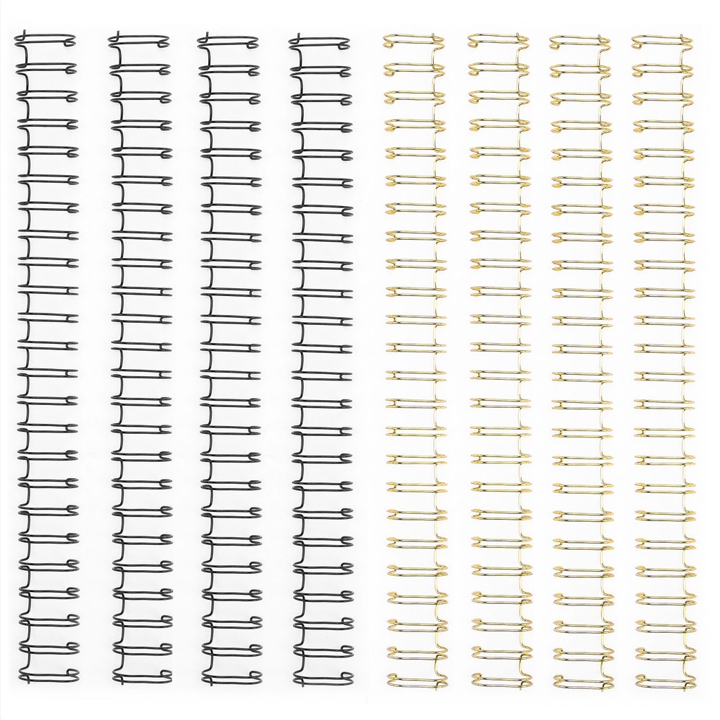 [180852] Vaessen Creative Bind Easy Metalen Bindruggen - 16mm 2:1 Zwart & Goud 8/Pkg
