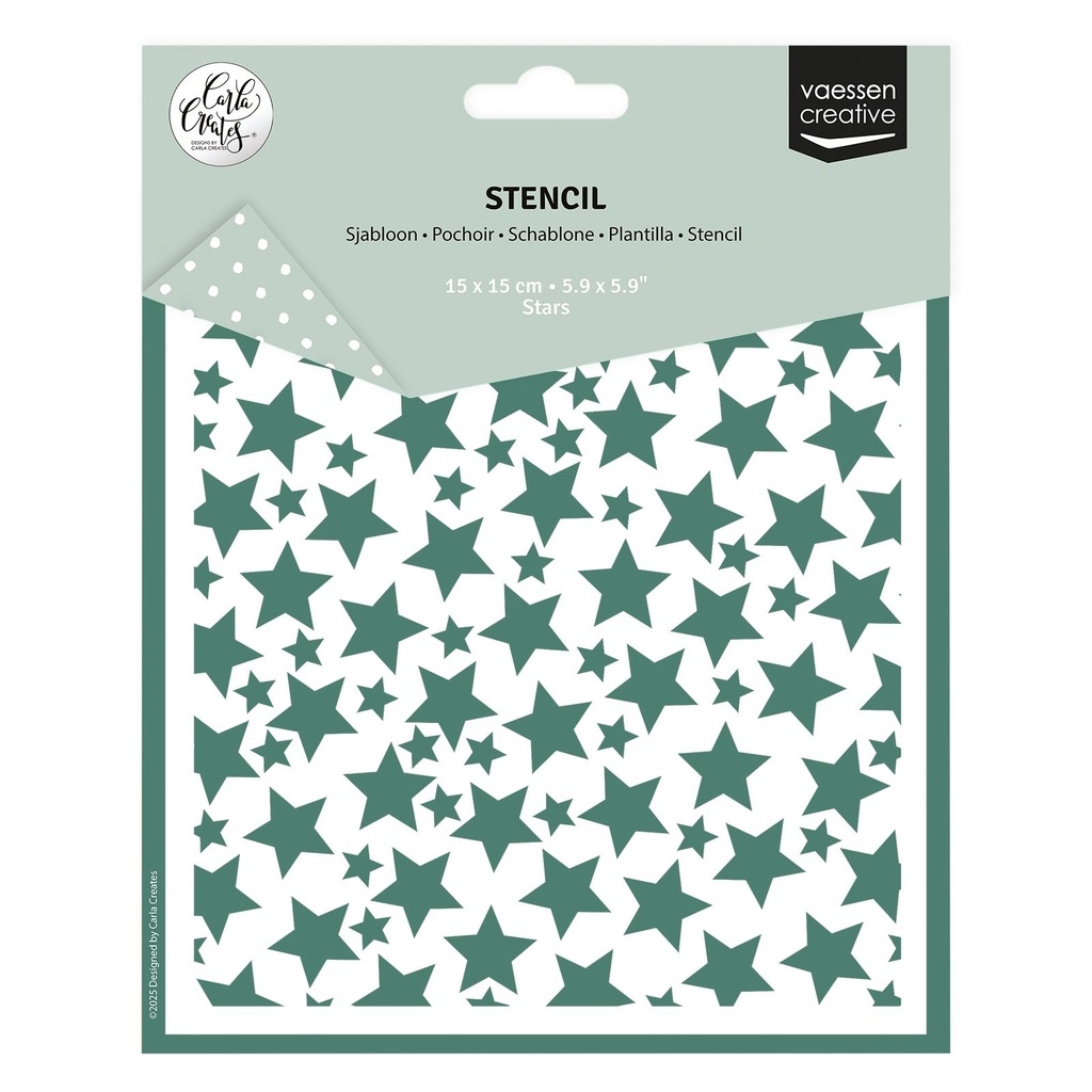 [180855] Vaessen Creative Stencils  By Carla Creates - Sterren 15x15cm